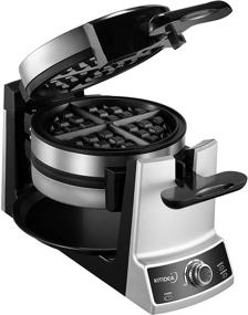 img 4 attached to 🧇 KITIDEA Stainless Steel Double Flip Waffle Maker, Non-Stick with 6 Browning Control, Cool Touch Handle & Removable Drip Tray, Easy Cleanup, Portable Waffle Irons - 7'' Belgian Waffle Maker, 1600W