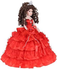 img 3 attached to 18-inch Red Porcelain Quinceanera Umbrella Last Doll Muneca Centerpiece - KK18729-14