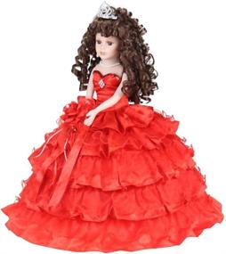 img 1 attached to 18-inch Red Porcelain Quinceanera Umbrella Last Doll Muneca Centerpiece - KK18729-14