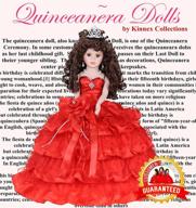 18-inch red porcelain quinceanera umbrella last doll muneca centerpiece - kk18729-14 logo