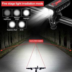 img 1 attached to Bike Light Set - 4200 Lumens, USB Rechargeable Front and Back Bicycle Light, Waterproof Safety Cycling Riding Tailights Flashlight - 5200mAh