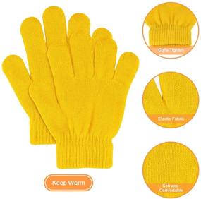 img 2 attached to 🧤 Winter Stretchy Knitted Fingers Boys' Accessories – MENOLY