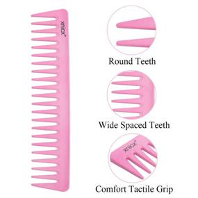 img 1 attached to 🔥 Xnicx 5pcs Pink Styling Comb Set - Heat Resistant up to 180℃ - Rat Tail Comb, Cutting Comb, Wide Tooth Comb for Backcombing, Hair Styling, Hairdressing Salon