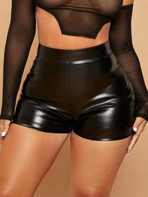 img 2 attached to MakeMeChic Womens Leather Skinny Shorts