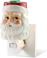 🎅 star moon funny blushing santa claus pluggable fragrance warmer wax melter - perfect christmas decoration for home/dorm/office, no flame no smoke no soot, packaged with two bulbs логотип