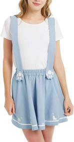 img 3 attached to Michele Yip Embroidery Pleated Suspender Women's Clothing and Skirts