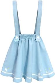 img 2 attached to Michele Yip Embroidery Pleated Suspender Women's Clothing and Skirts