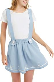 img 4 attached to Michele Yip Embroidery Pleated Suspender Women's Clothing and Skirts
