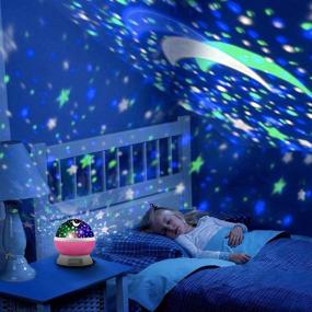 img 2 attached to Kids Bedroom Star Projector, MOKOQI Night Light Lamp - Fun Gifts for 1-4-6-14 Year Old Girls and Boys, Rotating Star Sky Moon Light Projector for Bedroom Decor - Pink
