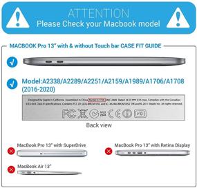 img 3 attached to IBENZER Новый чехол для MacBook Pro 13 дюймов 2020 года M1 A2338 A2289 A2251 A2159 A1989 A1706 A1708, Airy Blue - Полный комплект защиты: Жесткий чехол, Клавиатурная накладка и Защитная пленка для экрана для Apple Pro 13 с Touch Bar (2020-2016) - T13ARBL+2.