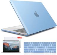 ibenzer new 2020 macbook pro 13 inch case m1 a2338 a2289 a2251 a2159 a1989 a1706 a1708, airy blue - complete protection bundle: hard shell case, keyboard cover, and screen film for apple pro 13 touch bar (2020-2016) - t13arbl+2 logo