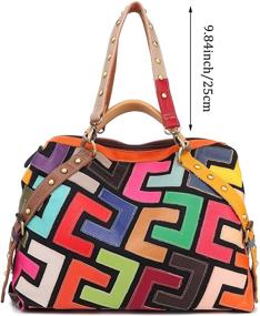 img 2 attached to 👜 GENUINE Leather Women's Multicolor Tote Handbag - Random Color Hobo Shoulder Purse