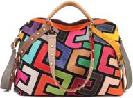 👜 genuine leather women's multicolor tote handbag - random color hobo shoulder purse logo