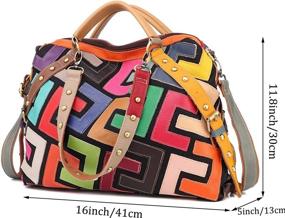 img 3 attached to 👜 GENUINE Leather Women's Multicolor Tote Handbag - Random Color Hobo Shoulder Purse