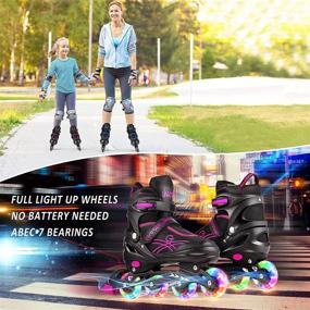 img 1 attached to 🛼 Soldow Adjustable Inline Skates: Light Up Roller Blades for Kids and Adults