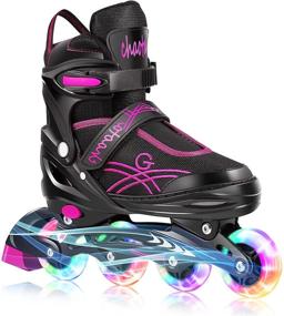 img 4 attached to 🛼 Soldow Adjustable Inline Skates: Light Up Roller Blades for Kids and Adults