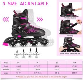 img 2 attached to 🛼 Soldow Adjustable Inline Skates: Light Up Roller Blades for Kids and Adults