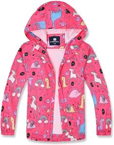 img 4 attached to Top-rated MGEOY Girls Rain Jackets: Lightweight, Waterproof Hooded Cotton Raincoats for Kids