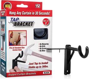 img 3 attached to Spark Innovators Black Tap Bracket: Effortless Installation, No-Drill Curtain Rod Brackets - As Seen on TV (Set of 2)