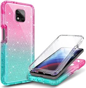 img 4 attached to 📱 NZND Case for Motorola Moto G Power 2021 with Built-in Screen Protector - Full-Body Protective Shockproof Rugged Bumper Cover in Glitter Pink/Aqua: Impact Resistance and Durability