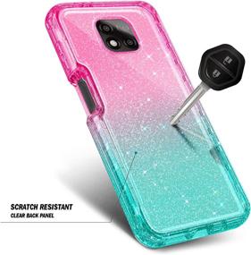 img 1 attached to 📱 NZND Case for Motorola Moto G Power 2021 with Built-in Screen Protector - Full-Body Protective Shockproof Rugged Bumper Cover in Glitter Pink/Aqua: Impact Resistance and Durability