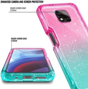 img 3 attached to 📱 NZND Case for Motorola Moto G Power 2021 with Built-in Screen Protector - Full-Body Protective Shockproof Rugged Bumper Cover in Glitter Pink/Aqua: Impact Resistance and Durability