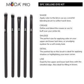 img 2 attached to 👁️ Enhance Your Eye Makeup with the MODA Pro 5pc Deluxe Eye Brush Kit: Shader, Crease, Detail, Smudger, Liner Brushes