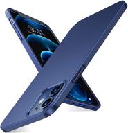 📱 torras slim fit iphone 12 case/iphone 12 pro case – slim, protective, velvety feel, non-slip matte, pacific blue (6.1'' 2020) logo