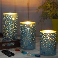 🕯️ набор зажигалок blue mercury glass: m зеркальные свечи без огня из настоящего воска со сменными батарейками, пультом дистанционного управления и таймером. логотип