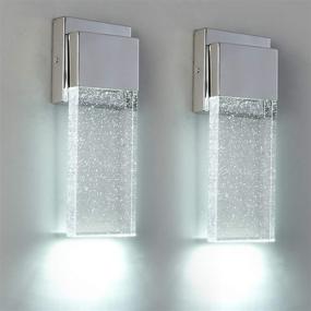 img 4 attached to Chrome Finished Outdoor Wall Sconce 2 Pack with Bubble Glass: Perfect for Doorway, Garden, Hallway, Patio, Living Room, and Bedroom