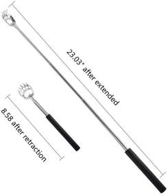 img 3 attached to 🧘 Ultimate Self-Care Set: 2-Pack Bear Claw Black Telescopic Back Scratcher and 2-Pack Head Massager Scalp Scratcher (Gold) - For Head Relaxation and Body Tickling!