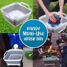 img 1 attached to 🏠 Convenient and Versatile Home Spirit Collapsible Sink: Portable Dish Pan and Wash Basin with Integrated Handle, Plug, Strainer, and 9L Capacity