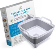 🏠 convenient and versatile home spirit collapsible sink: portable dish pan and wash basin with integrated handle, plug, strainer, and 9l capacity logo