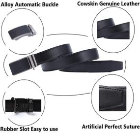 img 2 attached to 👔 Buckle Automatic Ratchet Genuine Leather Men's Accessories and Belts - Stylish & Functional Belt Collection for Men