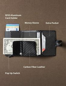 img 3 attached to Leather Credit Automatic Minimalist Blocking Men's Accessories and Wallets, Card Cases & Money Organizers