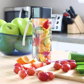 img 4 attached to 🚰 NaiKit's 16 oz Wide Mouth Reusable Clear Water Bottle: Ideal for Kids, Women, and Men. Perfect for Home Office, School, Gym Use. Square Shape, Elegant, BPA Free Plastic Bottle with Carry Strap.