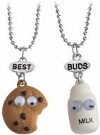 🥛 mjartoria best friend necklaces - best buds - boys friendship bff necklaces for 2 - cute milk and cookie birthday gifts for kids logo