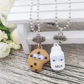 img 2 attached to 🥛 MJartoria Best Friend Necklaces - Best Buds - Boys Friendship BFF Necklaces for 2 - Cute Milk and Cookie Birthday Gifts for Kids