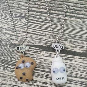 img 3 attached to 🥛 MJartoria Best Friend Necklaces - Best Buds - Boys Friendship BFF Necklaces for 2 - Cute Milk and Cookie Birthday Gifts for Kids