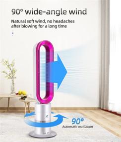 img 2 attached to 🌬️ Powerful 32 Inch Tower Fan with 10 Speeds & 9 Hour Timer, Remote Control and Oscillating Bladeless Design - Ideal Air Circulator for Room (White/Pink)