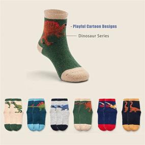 img 2 attached to Winter Wool Socks for Boys - Thick Thermal Crew Socks (6 Pairs)