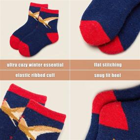 img 1 attached to Winter Wool Socks for Boys - Thick Thermal Crew Socks (6 Pairs)