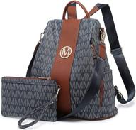 🎒 stylish mkp lightweight backpack: perfect for women - anti-theft handbags & wallets logo