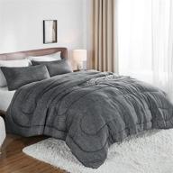 🛏️ bedsure queen grey comforter set - all season warm bedding, soft queen comforter, 3-piece bedding set for queen bed with 2 pillow shams (dark grey, 88x88 inches) logo