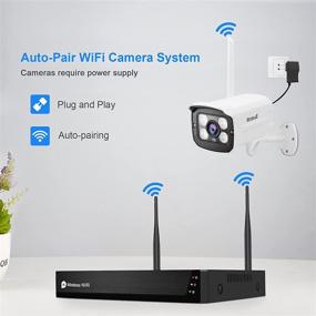 img 2 attached to 📷 JideTech Видеосистема домашней безопасности для уличного использования: 8-канальные беспроводные WiFi-камеры наблюдения - 1080P HD бюллет-камера NVR с Night Owl, активация по движению - 4 камеры (без жесткого диска)