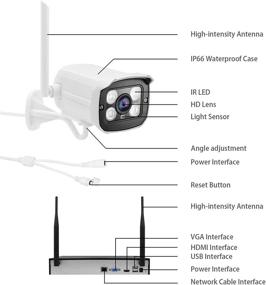 img 3 attached to 📷 JideTech Home Security Camera System Outdoor: 8 Channel Wireless WiFi Surveillance Cameras - 1080P HD Bullet Camera NVR with Night Owl, Motion Activated - 4 Camera (No Hard Drive)