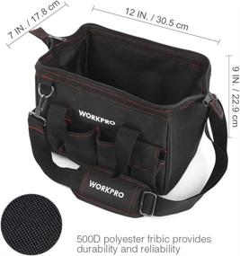 img 3 attached to 🧰 12-inch WorkPro Close Top Wide Mouth Storage Tool Bag - W081020A