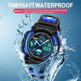 img 1 attached to 🎁 Dodosky Boy Toys Age 5-12, 50M Waterproof LED Digital Sport Watches for Kids - Ideal Birthday Presents & Gifts for 5-13 Year Old Boys in Blue