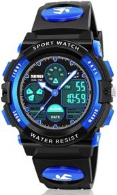 img 4 attached to 🎁 Dodosky Boy Toys Age 5-12, 50M Waterproof LED Digital Sport Watches for Kids - Ideal Birthday Presents & Gifts for 5-13 Year Old Boys in Blue