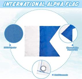 img 1 attached to Dawitrly Safety Dive Flags: 2-Piece Polyester Set for Snorkeling, Diving, Spearfishing, and Scuba - Includes International Signal Alpha Flag - Ideal for Floats, Buoys, and Boats - 20x24 Inches